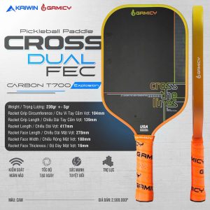 PICKLEBALL PADDLE CROSS DUAL FEC CARBON T700 EXPLOSION - CAM